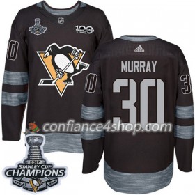 Adidas Maillot de Hockey Pittsburgh Penguins Matt Murray 30 1917-2017 100th Anniversary Noir 2017 Stanley Cup Champions Authentic - Homme